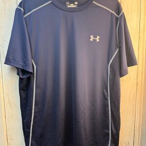 Under Armour Men's Navy Blue Athletic Tee size Large Heatgear